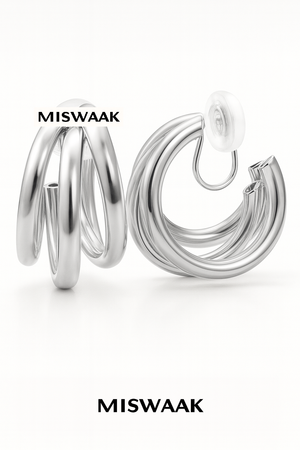 Yoursfs Gold 3 Rows Earrings White